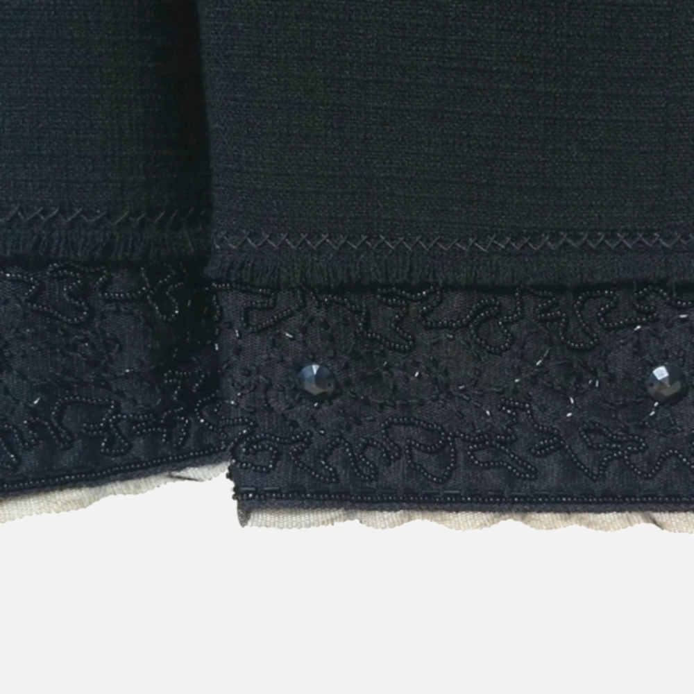 ELIE TAHARI Dorian Beaded Black Wool Skirt - NWT - Picture 6 of 8
